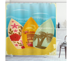 Surfboard Exotic Shower Curtain
