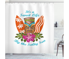 Words Hibiscus Shower Curtain