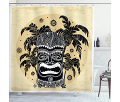 Mask Palm Ornate Shower Curtain