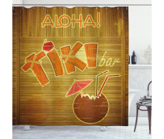Wood Plank Aloha Shower Curtain