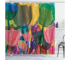 Watercolor Garden Art Shower Curtain