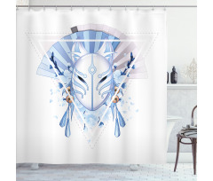 Fox Mask Kitsune Shower Curtain