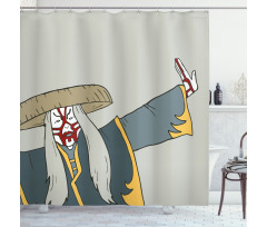Old Japanese Person Shower Curtain