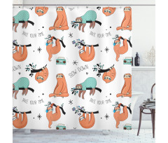 Sloths on Branches Shower Curtain