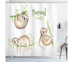 Babies Palm Leaves Shower Curtain