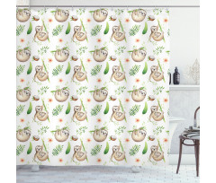 Mother Baby and Flowers Shower Curtain