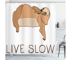 Happy Character Live Slow Shower Curtain
