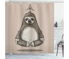 Cartoon Sloth Meditates Shower Curtain