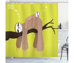 Cartoon Mother Sleeping Shower Curtain