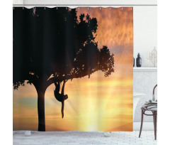 Sunset View Exotic Fauna Shower Curtain
