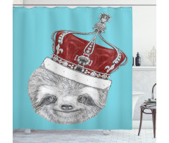 Sloth with Imperial Crown Shower Curtain