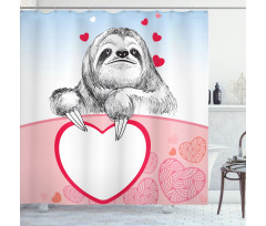 Romantic Sloth in Love Shower Curtain