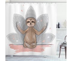 Little Sloth Meditation Shower Curtain
