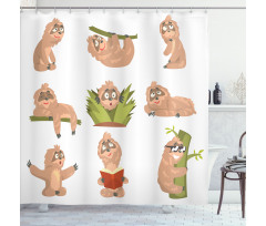 Different Posed Animals Shower Curtain