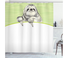 Idle Sloth Abstract Green Shower Curtain