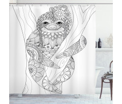 Animal Floral Detail Shower Curtain