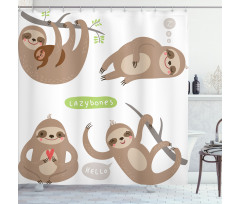 Kids Composition Animal Shower Curtain