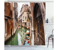 Famous Water Canal Boats Shower Curtain