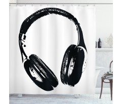 Grunge Headphones Fun Shower Curtain