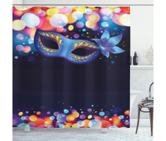 Vivid Blue Carnival Mask Shower Curtain