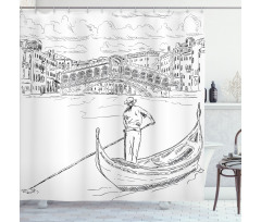 Rialto Bridge Gondola Shower Curtain