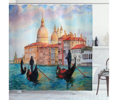 Watercolor Serene City Shower Curtain