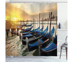 Gondolas Line on Water Shower Curtain