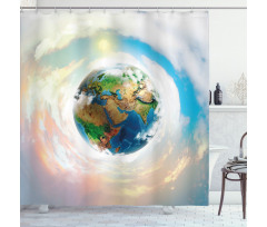 Vibrant Planet Continents Shower Curtain