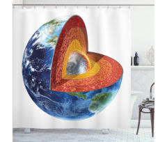 Earth Inner Core Science Shower Curtain