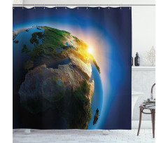 Morning Sunrise Space Shower Curtain