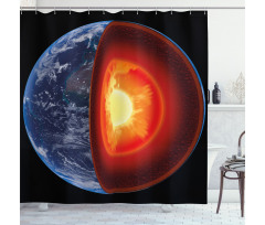 Hot Burning Earth Core Shower Curtain