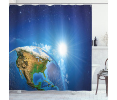United States in Space Shower Curtain