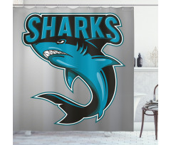 Angry Danger Fish Fins Shower Curtain