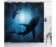 Fish Silhouettes Swimming Shower Curtain