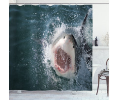 Scary Open Mouth Teeth Shower Curtain