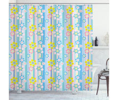 Abstract Spring Daisies Shower Curtain