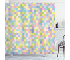 Colorful Squares Mosaic Shower Curtain