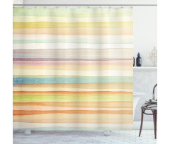 Stripes Watercolor Art Shower Curtain