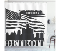 USA Flag Grunge City Shower Curtain