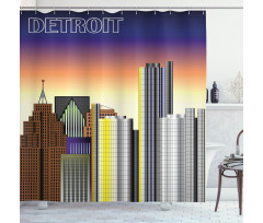 Retro Style Metropolis Shower Curtain