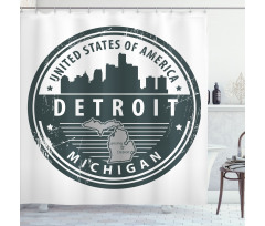 Michigan Old Stamp Shower Curtain
