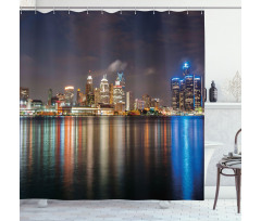 Night Time Cityscape Shower Curtain