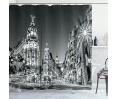 Madrid at Night Shower Curtain