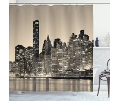 Manhattan City Night Shower Curtain