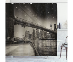 Brooklyn Bridge Night Shower Curtain