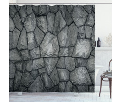 Stone Wall Rough Rusty Shower Curtain