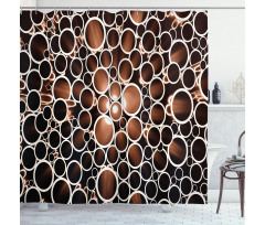 Round Pipes 3D Style Shower Curtain