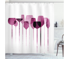 Artwork Party Glasses Shower Curtain