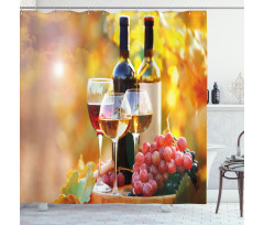 Wine Themed Grape Country Shower Curtain
