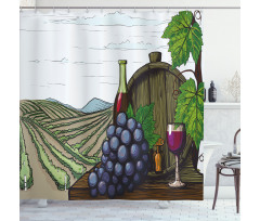 Views of Vineyards Grapes Shower Curtain